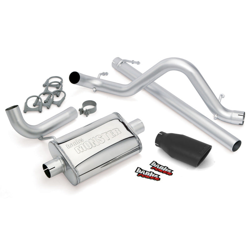 Banks Power Monster Exhaust System Single Exhaust 07-11 Jeep 3.8L 2-Door w/ Black Tip 51321-B