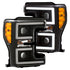 ANZO LED Headlights 17-18 Ford F-250 Super Duty Plank-Style L.E.D. Headlight Black (Pair)