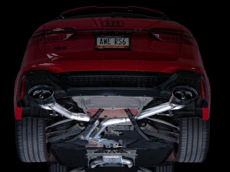 AWE Tuning SwitchPath Cat-back Exhaust - Diamond Black Tips for 21-23 Audi C8 RS6/RS7 3025-33776