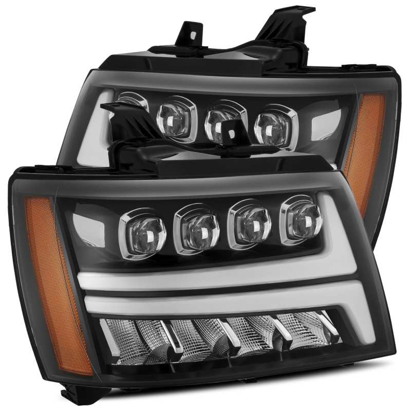 AlphaRex NOVA LED Projector Headlights Plank Style Gloss Black for 07-13 Chevy Avalanche 880287