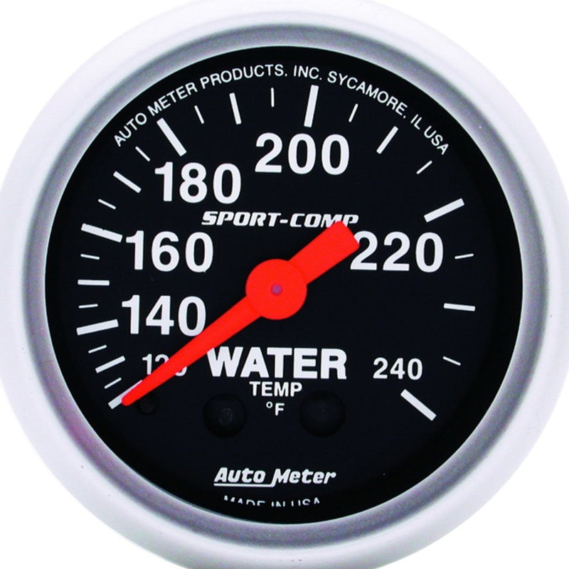 Autometer Sport-Comp 2-1/16" 120-240°F 6' Mechanical Water Temperature Gauge - 3332