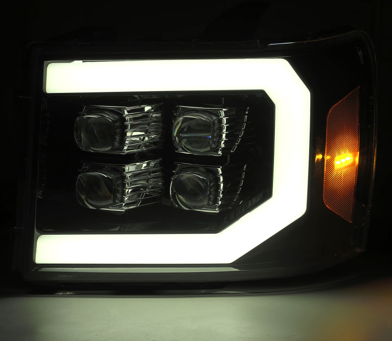AlphaRex NOVA LED Projector Headlight Plank Style Gloss Black for 07-13 GMC 1500HD 880609