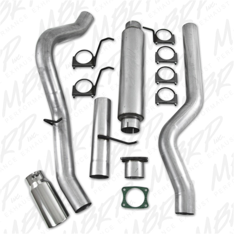 MBRP 4" Cat Back AL Single Side For 01-05 Chev/GMC 2500/3500 Duramax EC/CC - S6000AL