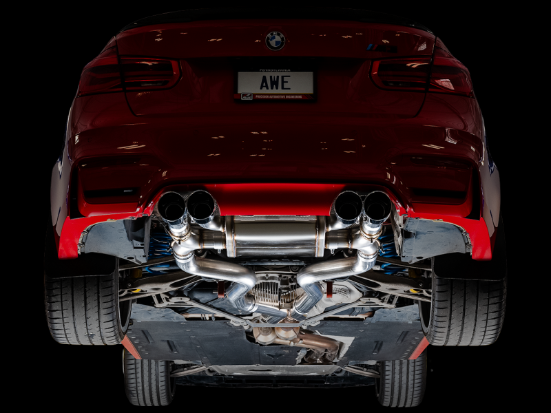 AWE Tuning Track Edition Catback Exhaust - Chrome Silver Tips for BMW F8X M3/M4 3020-42082