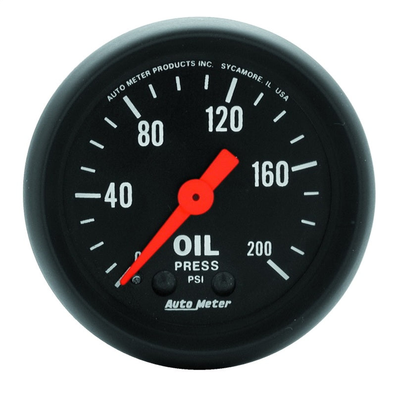 Autometer Z Series 2-1/16" 0-200 PSI Mechanical Oil Pressure Gauge - 2605