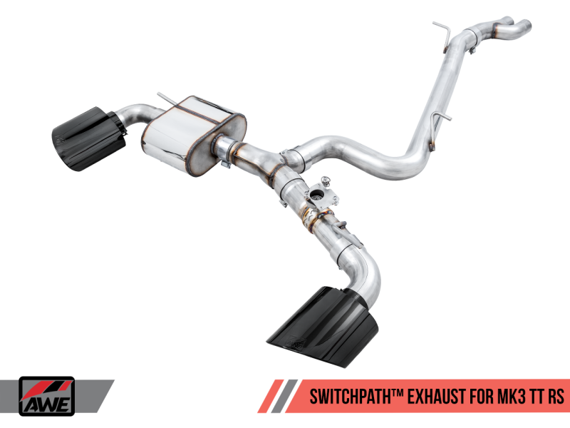 AWE Tuning SwitchPath Exhaust Suite w/Diamond Black RS-Style Tips for Audi TT RS 2.5L 3025-33032