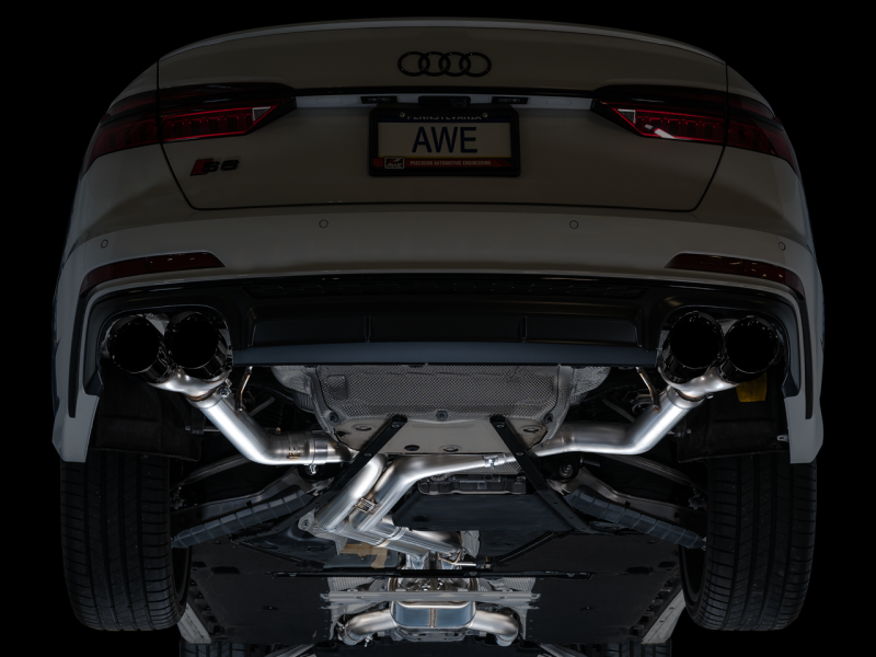 AWE Tuning Track Edition Exhaust for Audi C8 S6/S7 - Diamond Black Tips 3020-43109