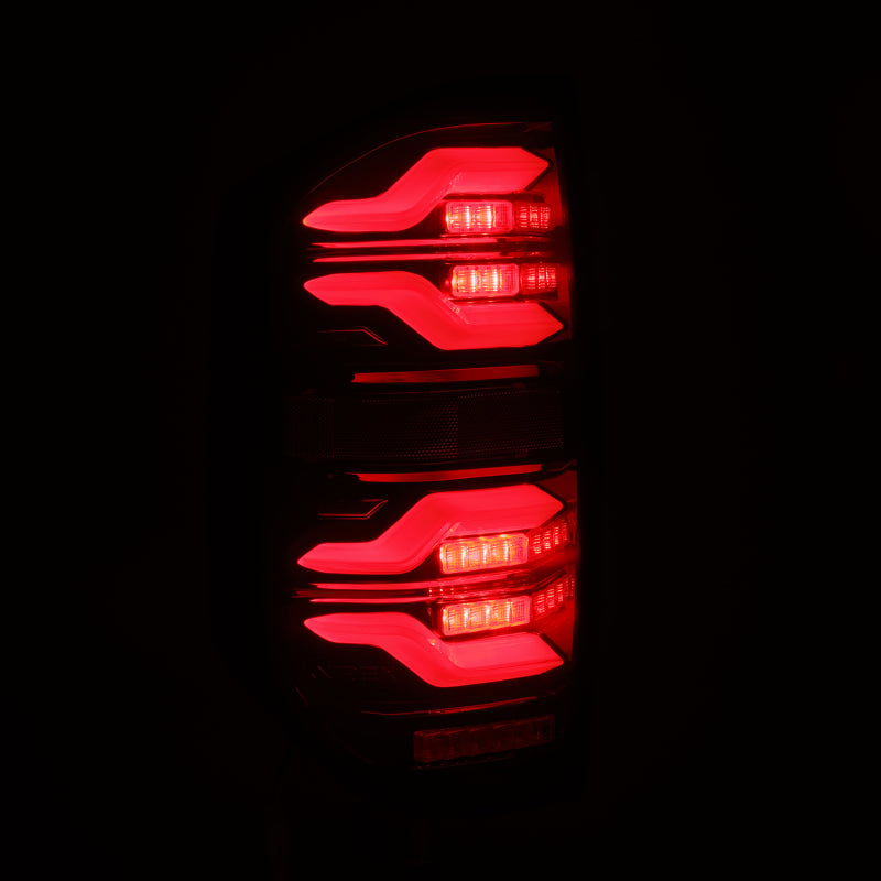 AlphaRex LUXX LED Taillights Black/Red for 14-21 Toyota Tundra 672050