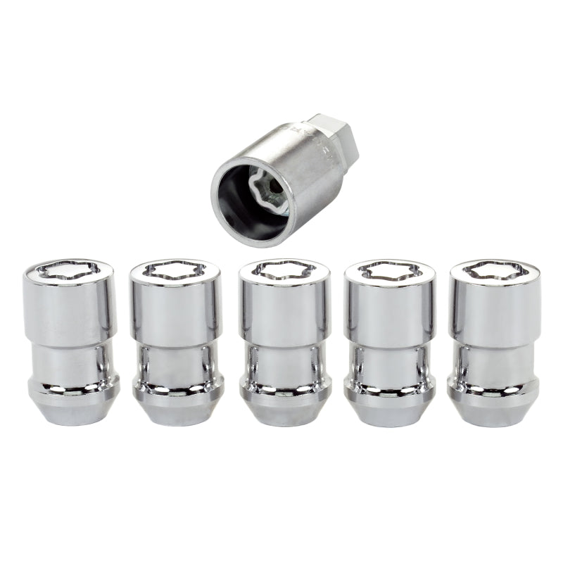 McGard Wheel Lock Nut Set - 5pk. (Cone Seat) 1/2-20 / 3/4 &13/16 Dual Hex / 1.46in. Length - Chrome