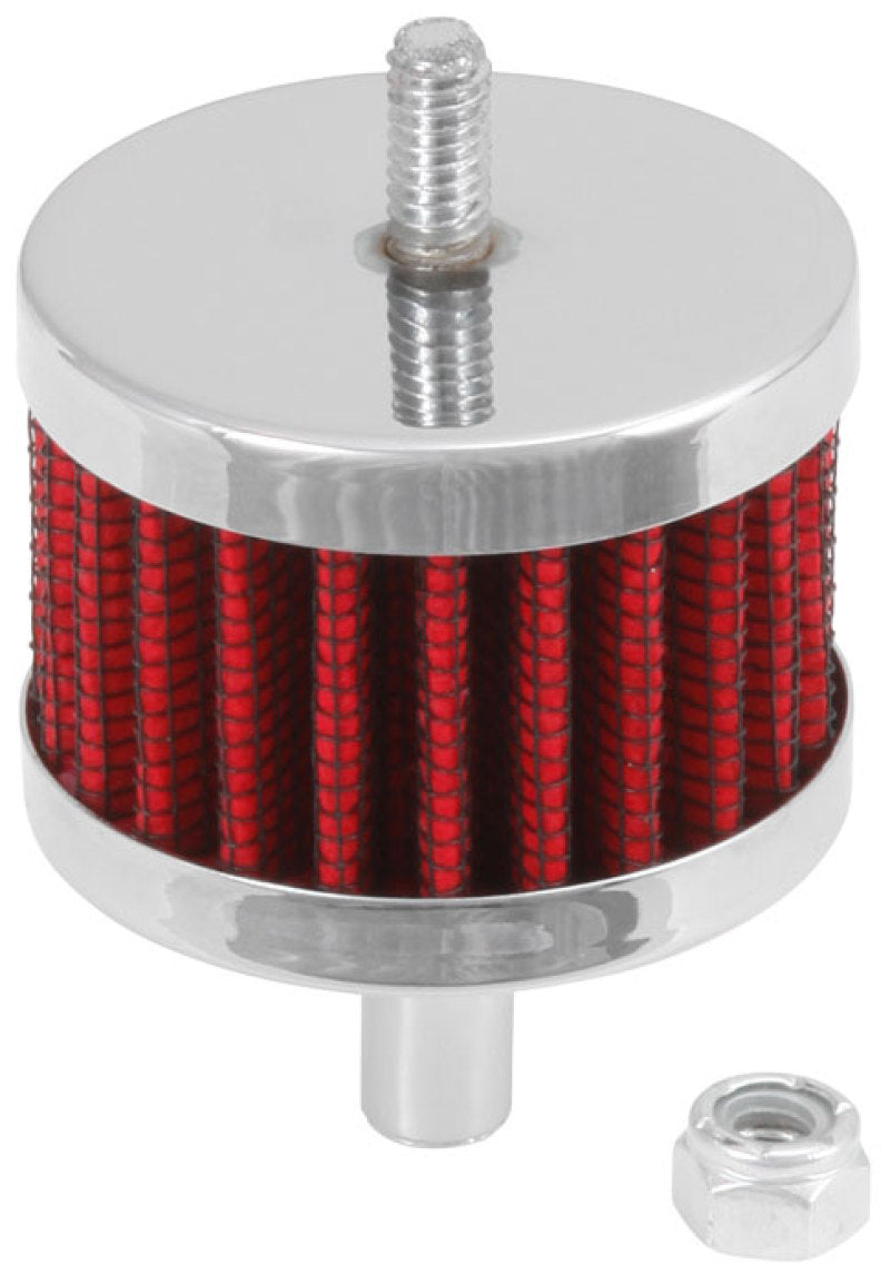 K&N Crankcase Vent/ Breather Air Filter - Steel Base 3/8in OD Tube  2in OD 1-1/2in Height 62-1090