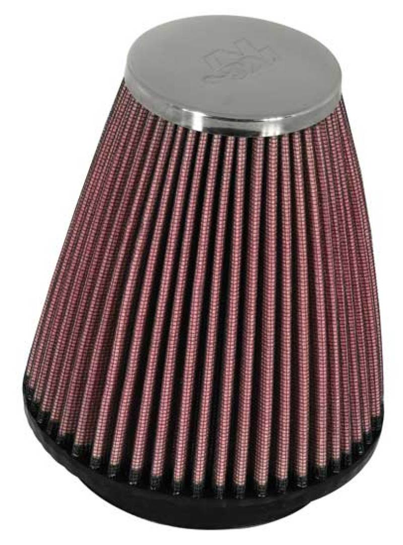 K&N 2.25" Flange,3.5" Base,2" Top,4" Height High-Flow Original Universal Chrome Air Filter - RC-1250