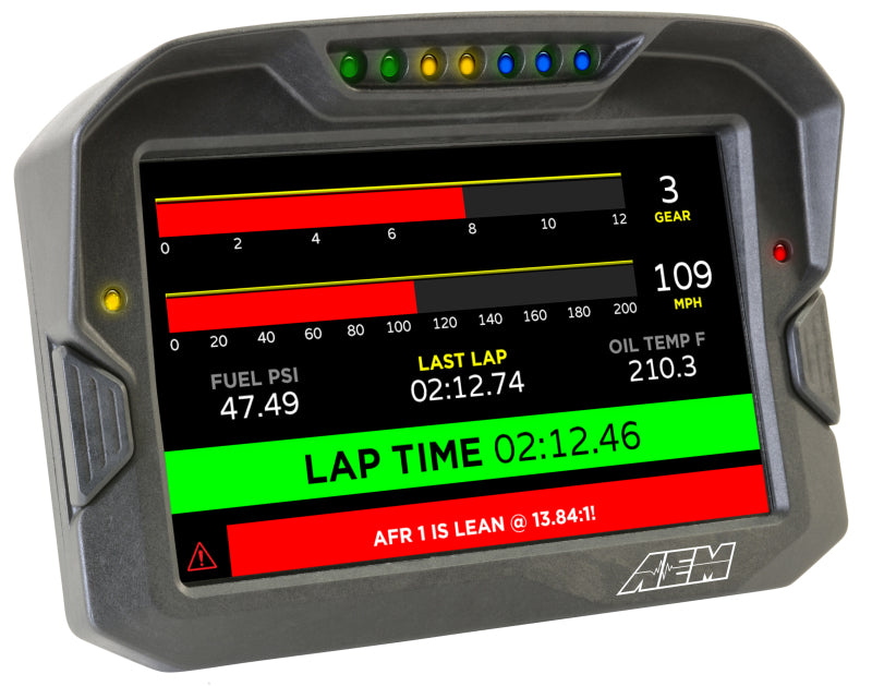 AEM CD-7G Non Logging GPS Enabled Race Dash Carbon Fiber Digital Display w/ Internal GPS - 30-5702