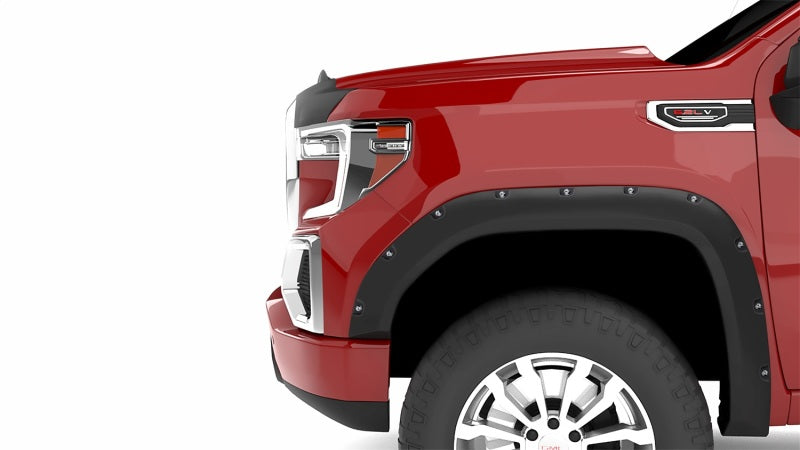 Lund 19-22 GM Silverado/Sierra RX-Flat Textured Elite Series Fender Flares w/Black Bolts - Black 4pc