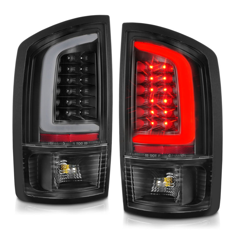 ANZO 2002-2006 Dodge Ram 1500 LED Tail Lights w/ Light Bar Black Housing Clear Lens