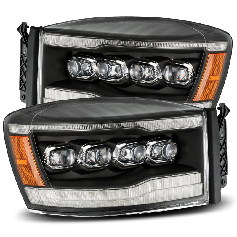 AlphaRex NOVA LED Projector Headlights Plank Style Black for 06-08 Dodge Ram 1500HD 880536