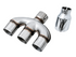 AWE Tuning 17-20 Honda Civic Si 1.5L Turbo Dual-to-Triple Tip Conversion Kit - Chrome Silver Tip