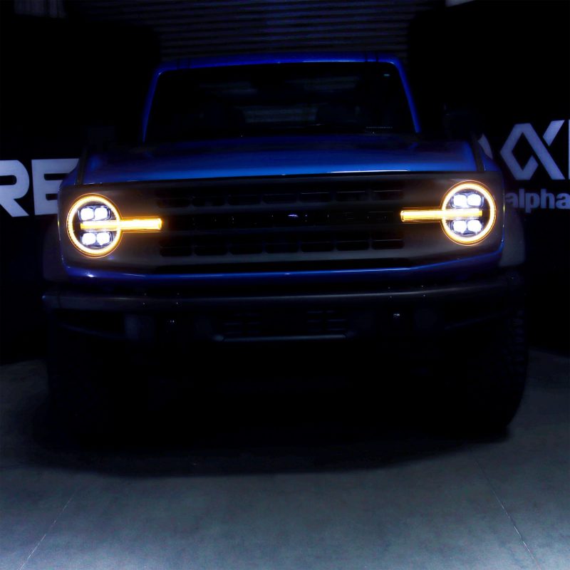 AlphaRex NOVA LED Projector Headlights Black for 21-23 Ford Bronco 880260