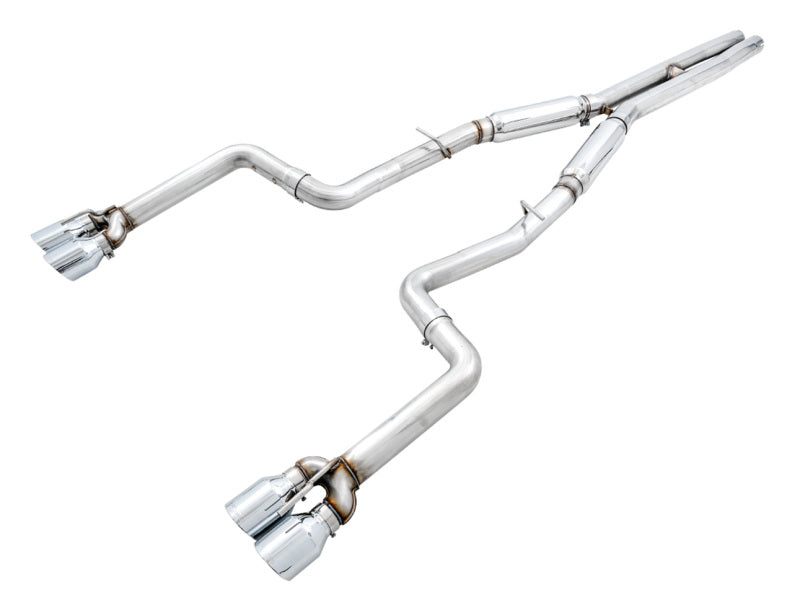 AWE Tuning Track Edition Exhaust Quad Chrome Silver Tips for Dodge Challenger 6.4L/6.2L SC 3015-42136