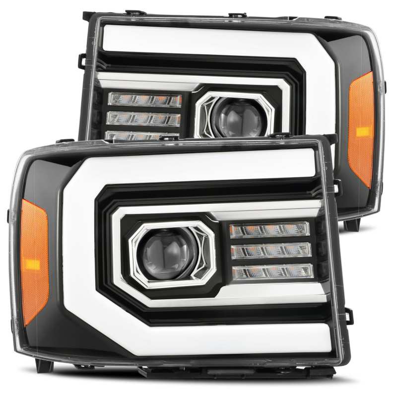 AlphaRex PRO Series Projector Headlights Plank Style Gloss Black for 07-13 GMC 1500HD 880605