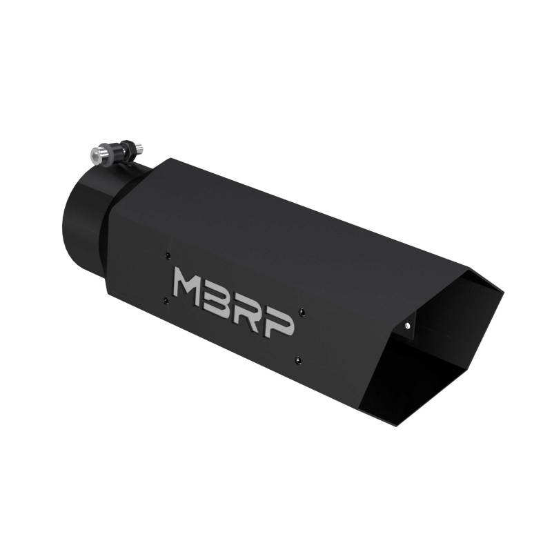 MBRP 4" ID Inlet 16"Length Black Coated Universal Hex Tip w/ MBRP Logo T5164BLK