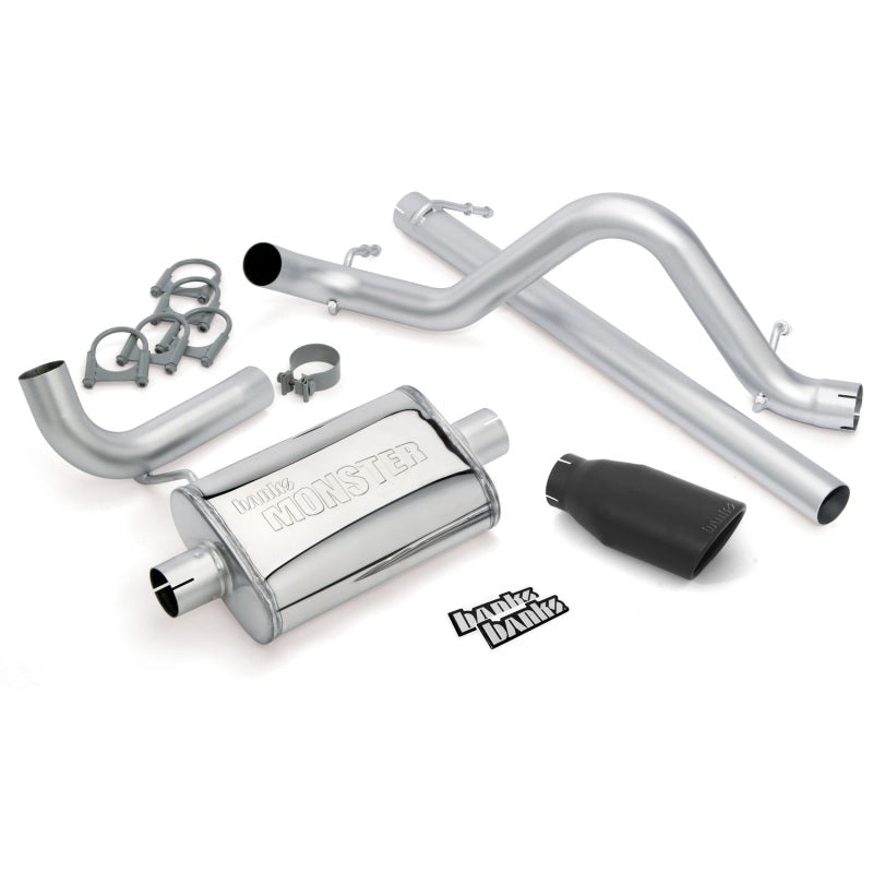 Banks Power Monster Exhaust System Single Exhaust 07-11 Jeep 3.8L 2-Door w/ Black Tip 51321-B