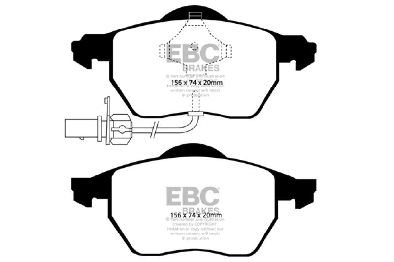 EBC 03-04 Audi A4 1.8 Turbo Redstuff Front Brake Pads