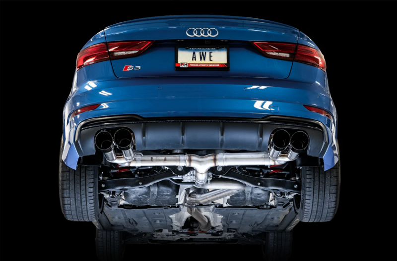 AWE Tuning Track Edition Exhaust w/Diamond Black Tips 102mm for Audi 8V S3 3015-43150