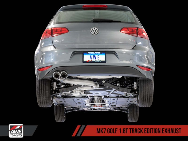 AWE Tuning Track Edition Exhaust w/Chrome Silver Tips (90mm) for VW MK7 Golf 1.8T 3020-22020