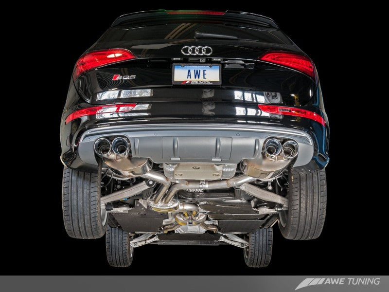 AWE Tuning Touring Edition Exhaust - Quad Outlet Chrome Silver Tips for Audi 8R SQ5 3015-42052