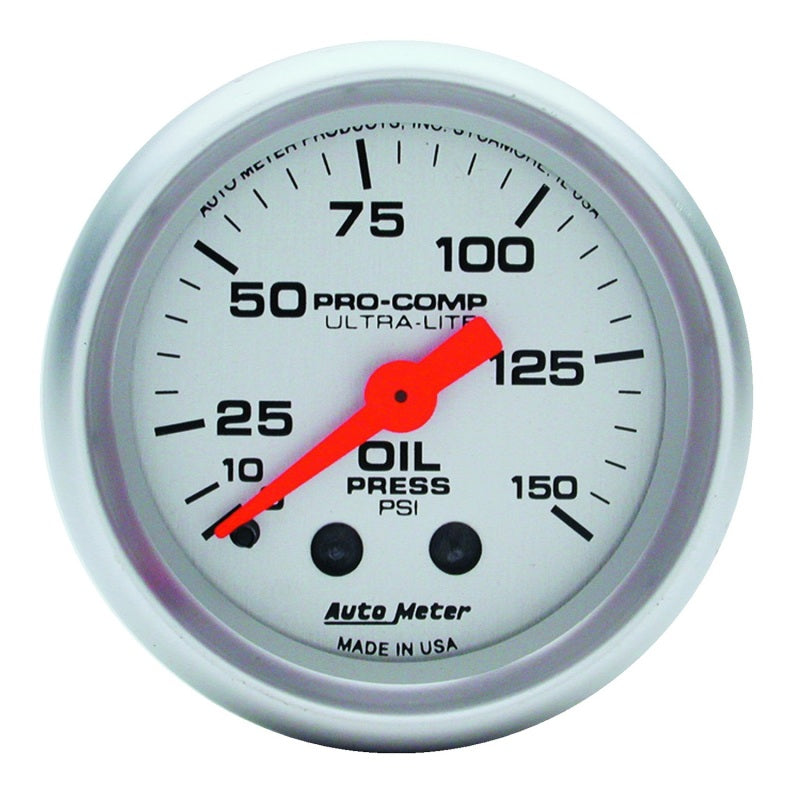 Autometer Ultra-Lite 2-1/16" 0-150 PSI Mechanical Oil Pressure Gauge - 4323