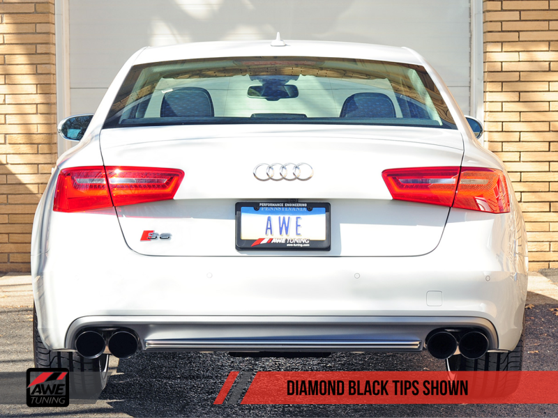 AWE Tuning Touring Edition Exhaust - Diamond Black Tips for Audi C7 / C7.5 S6 4.0T 3015-43010