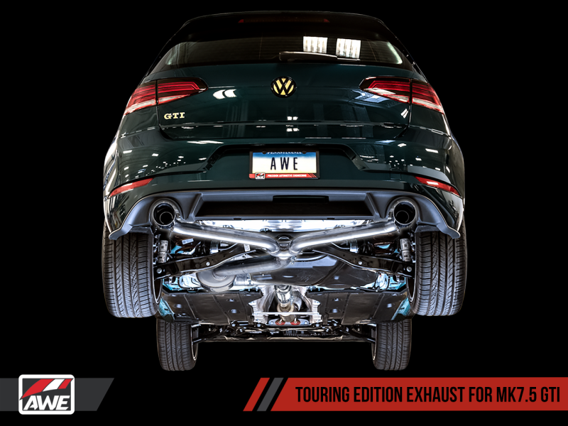 AWE Tuning 102mm Touring Edition Exhaust w/Chrome Silver Tips For VW GTI MK7.5 2.0T 3015-32096