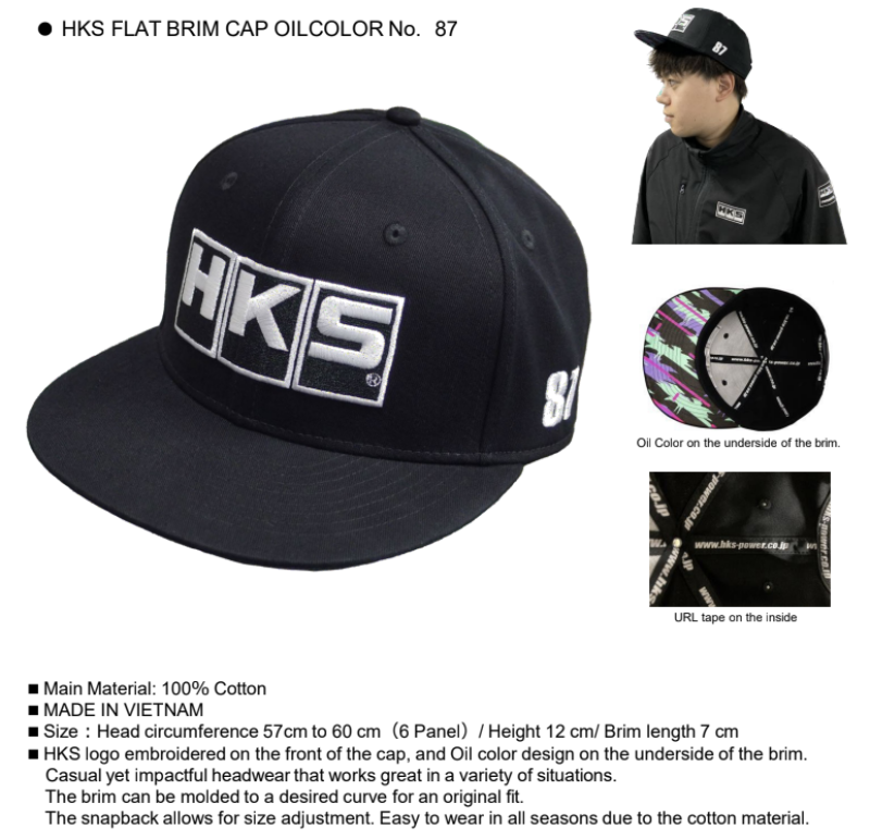 HKS Cotton Flat Brim Cap Oil Splash No.87 51007-AK529