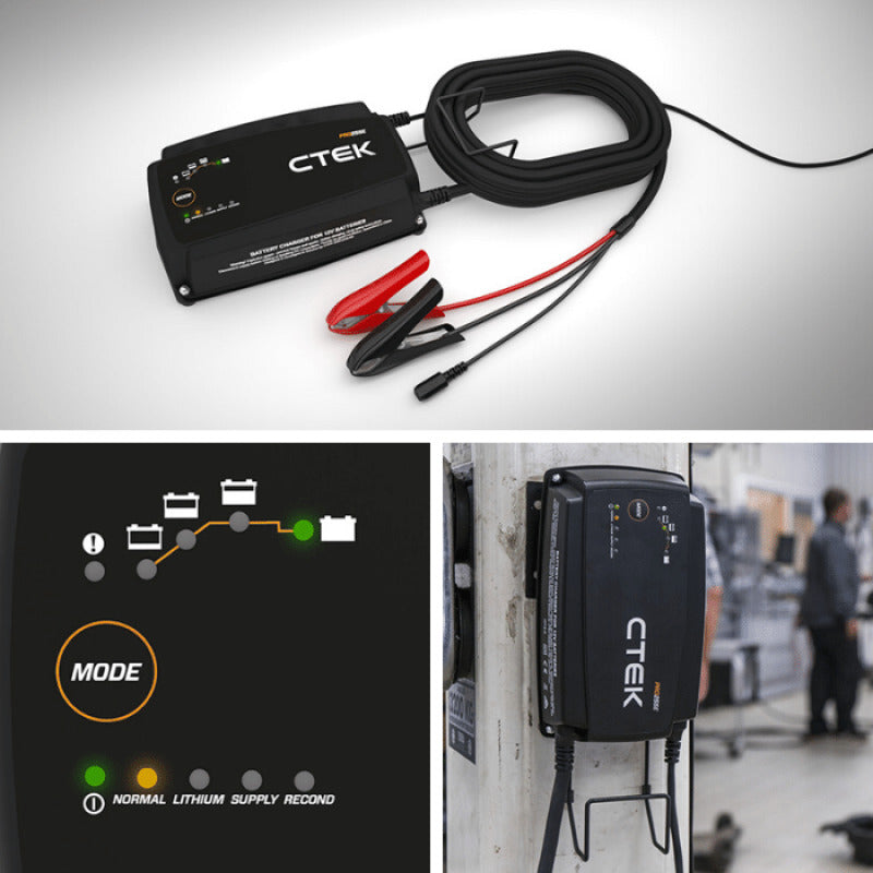 CTEK PRO25SE 12V Battery Charger and Power Supply-50-60 Hz w/19.6ft Extended Charging Cable 40-327