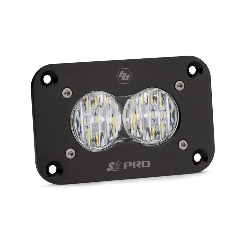 Baja Designs S2 Sport Black Flush Mount LED Auxiliary Light Pod Wide Cornering Pattern, Clear 541005