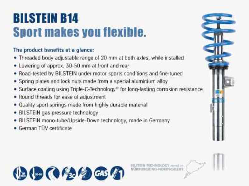 Bilstein B14 2004 Audi A4 Avant Front and Rear Suspension Kit