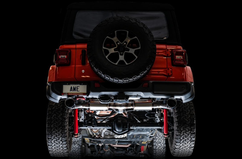 AWE Tuning Tread Edition Axleback Dual Exhaust w/Diamond Black Tips For 18+Jeep WranglerJL/JLU 3015-33001