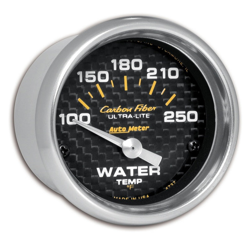 Autometer Carbon Fiber 2-1/16" 100-250°F Air-Core Electronic Water Temperature Gauge - 4737