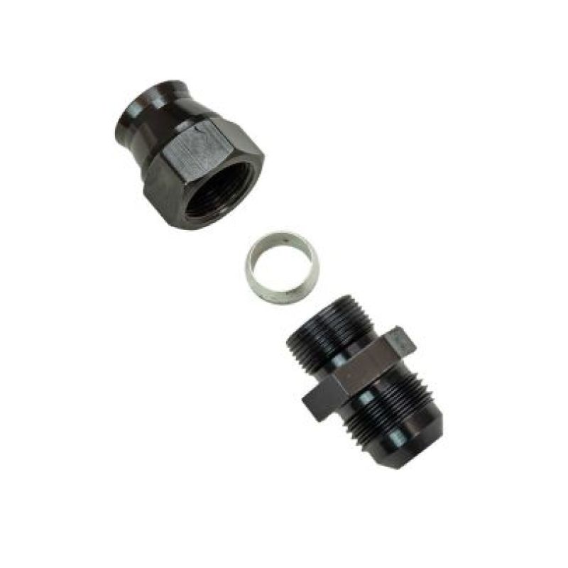 Moroso 8AN Female to 1/2" Tube Compression Fitting Adapter - Black 65351