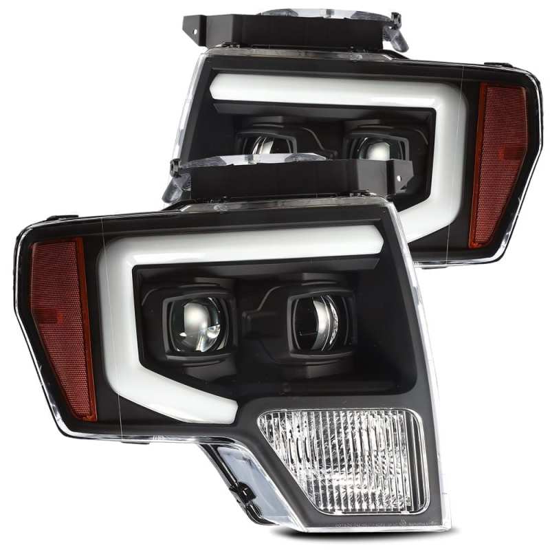 AlphaRex LUXX LED Projector Headlights Plank Style Black for 09-14 Ford F-150 880179