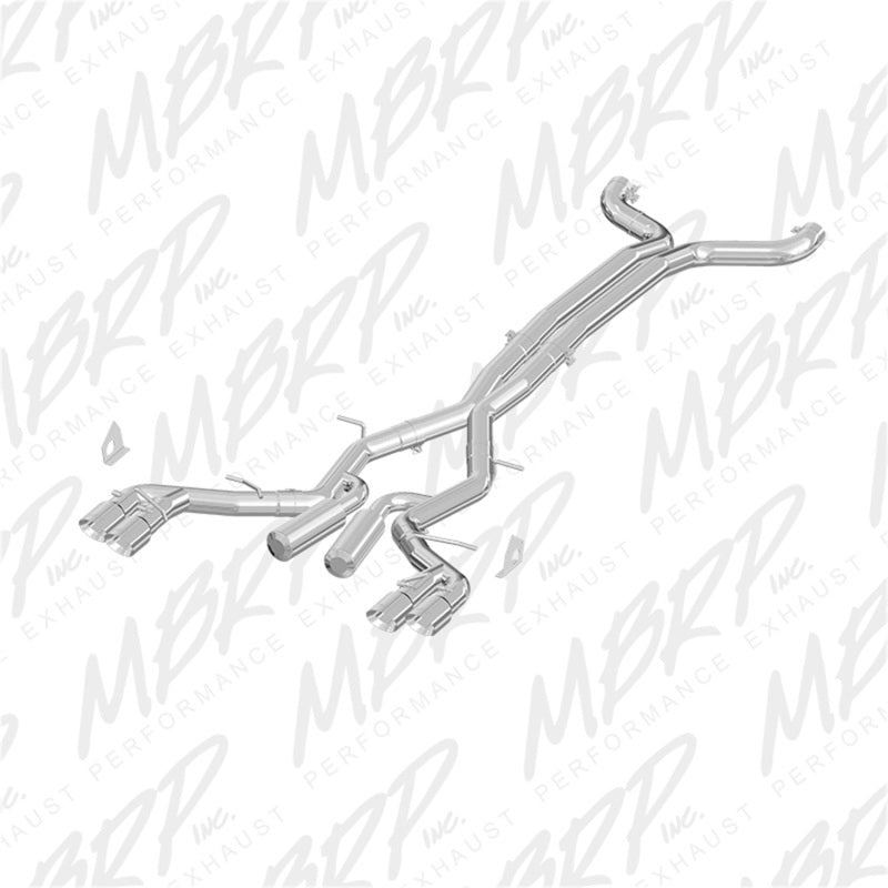 MBRP 3" AL Race Dual Cat Back w/4.5" Quad DW Tips For 16-24 Chevy Camaro SS - ZL1 6.2L 6spd S7033AL