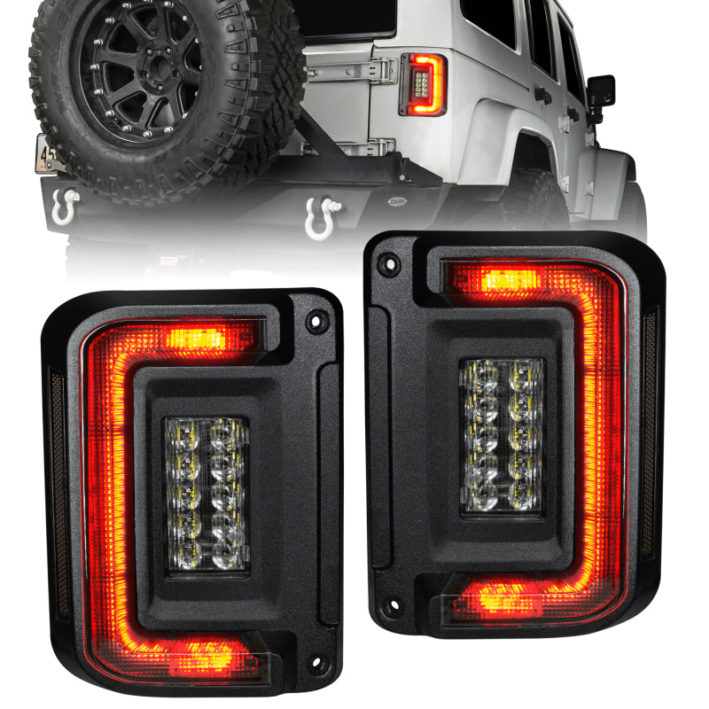 ORACLE Lighting Flush Mount Tinted LED Tail Lights for 07-17 Jeep Wrangler JK 5891-504-T