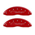 MGP 4 Caliper Covers Engraved Front & Rear Cursive/Challenger Red finish silver ch