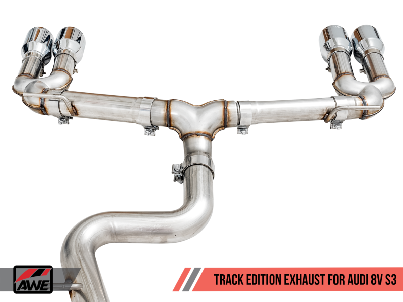 AWE Tuning Track Edition Exhaust w/Diamond Black Tips 102mm for Audi 8V S3 3015-43150