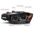 ANZO 2012-2015 BMW 3 Series Projector Headlights w/ U-Bar Black