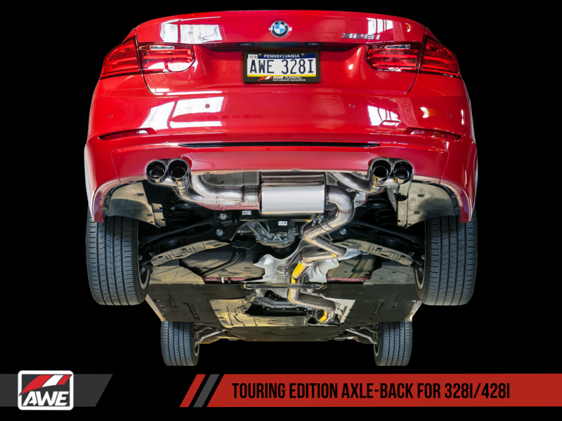 AWE Tuning Touring Edition Axle-back Exhaust, Quad Outlet - 80mm Diamond Black Tips 3010-43036