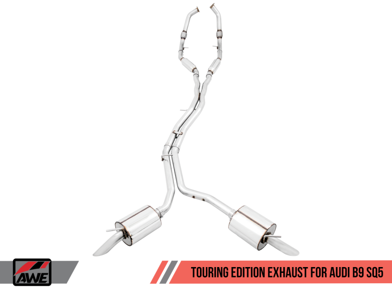 AWE Tuning Touring Edition No Tips Turn Downs Cat-Back Exhaust For Audi B9 SQ5 Resonated 3015-31016