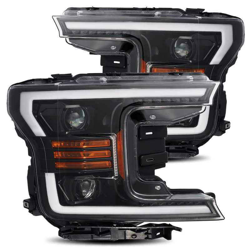 AlphaRex PRO-Series Projector Headlights Plank Style Gloss Black for 18-19 Ford F-150  880188