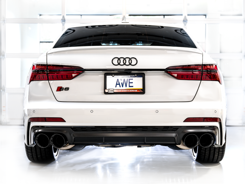 AWE Tuning Track Edition Exhaust for Audi C8 S6/S7 - Diamond Black Tips 3020-43109