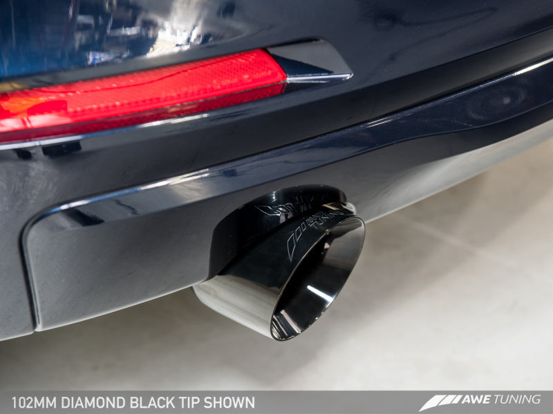 AWE Tuning Touring Edition Exhaust W/Performance Mid Pipe-Single Side, 102mmDiamond Black Tip 3015-23038